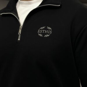 Half-Zip Hoodie Black - Casual