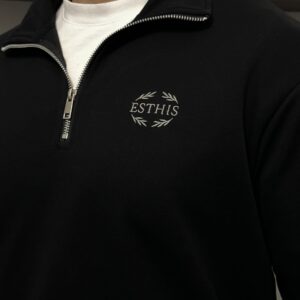 Half-Zip Hoodie Black - Casual