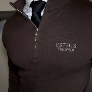 Vienna Half-Zip Sweater Brown -  Old Money Fashion