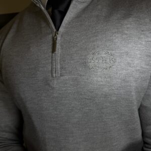 Half-Zip Sweater Grey -  Old Money Fashion