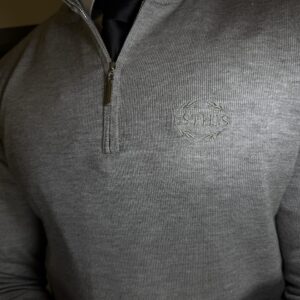 Half-Zip Sweater Grey -  Old Money Fashion