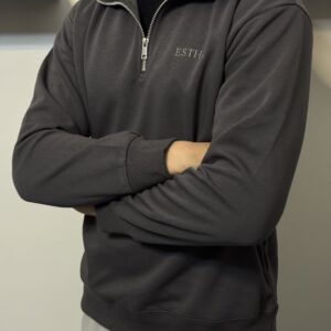 Half-Zip Hoodie Dark Grey - Casual